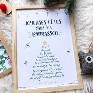affiche cadre de noel personnalisé sapin texte