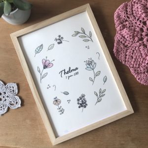 affiche aquarelle personnalisée florale