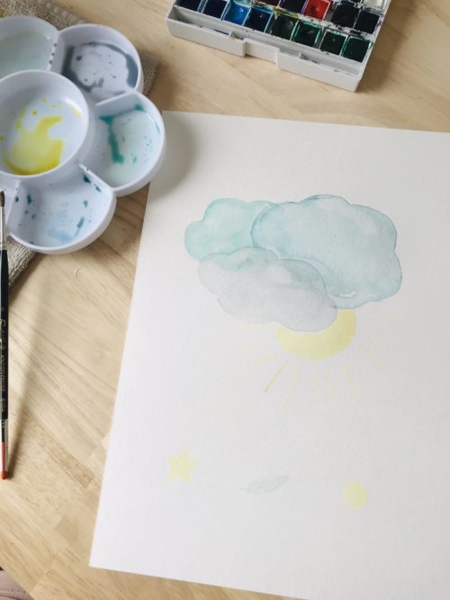 peinture aquarelle watercolor cloud creativité sur-mesure personnalisation personnalisée