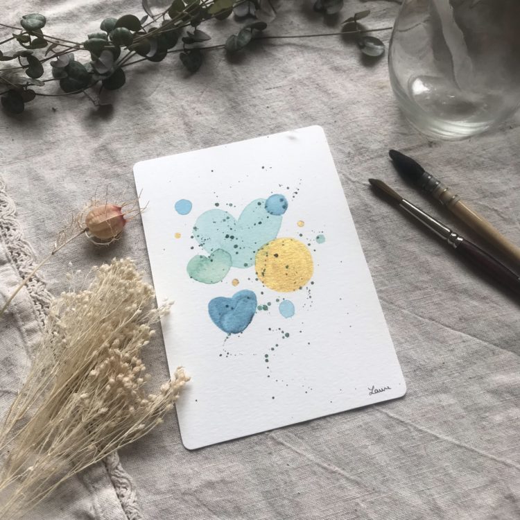 Aquarelle carte postale Summer Bubbles
