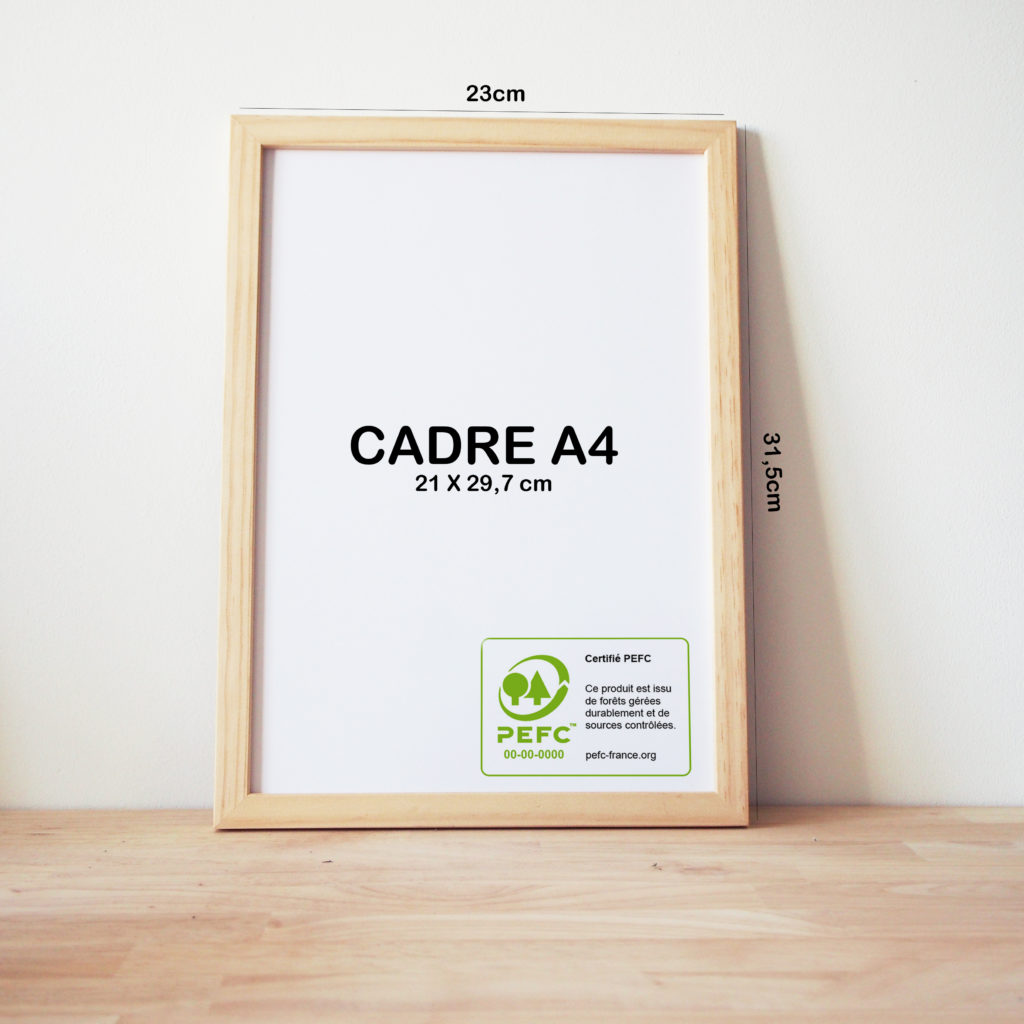 Cadre Bois Clair A4 Hello Bonheur il-signore-julian-opitz