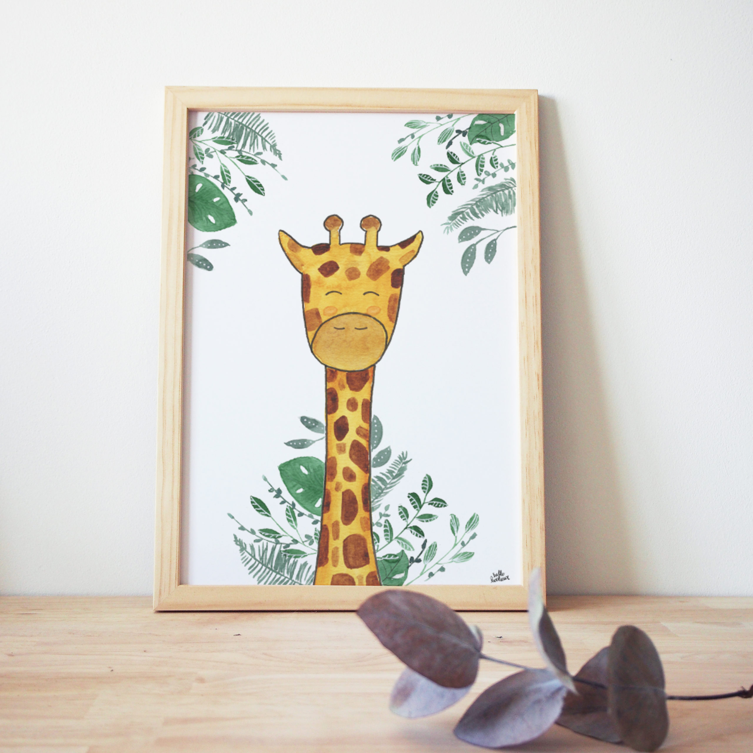 Bébé Girafe à l'aquarelle - À partir de 14€