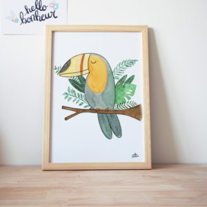 toucan simple aquarelle