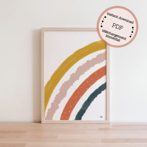 Printable - Pdf à imprimer - coeurs d'automne Affiche pensée positive - haute vibrations - Affiche affirmation positive -Home decor mur de cadre original couleurs chaudes moutarde caramel terracotta ambiance cocooning style boho bohème