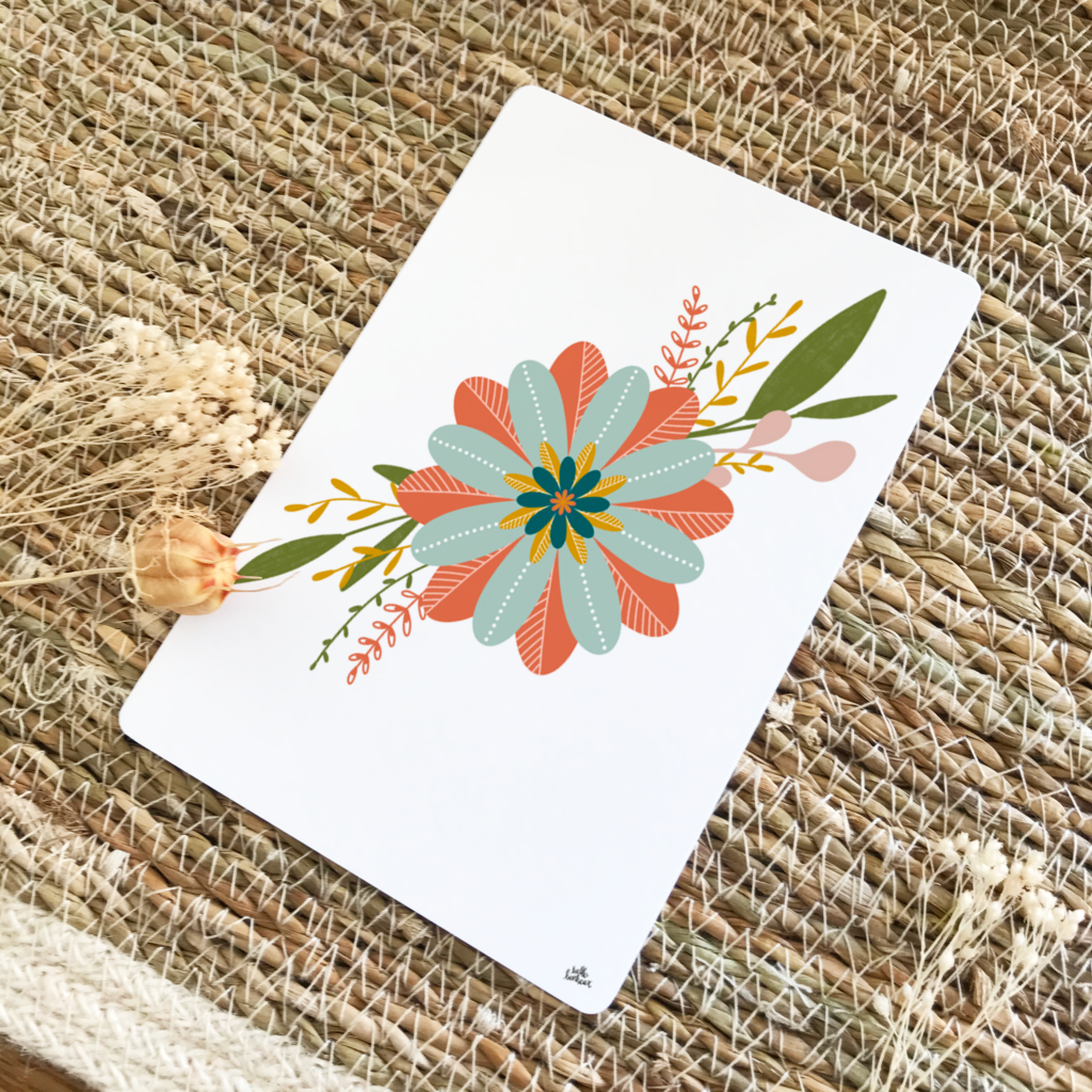 Carte postale CHUT! les fleurs dorment + enveloppe