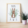 Affiche naissance personnalisée bébé apin aquarelle - idée cadeau de naissance original déco chambre bébé thème forêt
