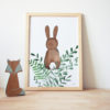 Affiche lapin de dos à marier avec l'affiche lapin de face - illustration aquarelle - illustratrice nantaise -