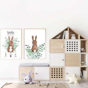 duo affiches aquarelle lapin